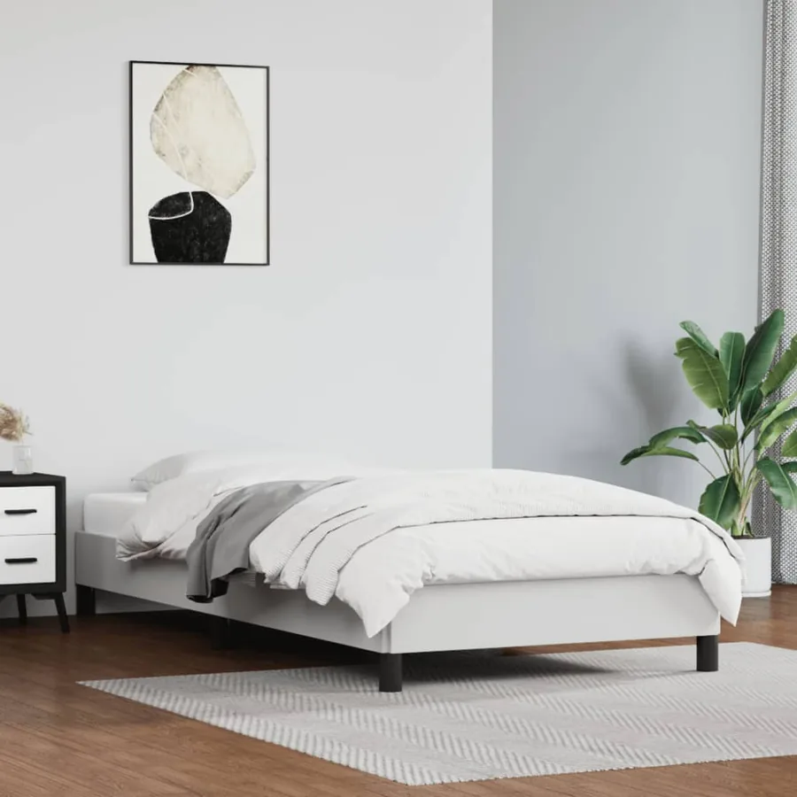 Cadre de lit sans matelas blanc 80x200 cm similicuir