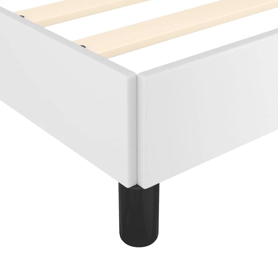 Cadre de lit sans matelas blanc 80x200 cm similicuir - 7