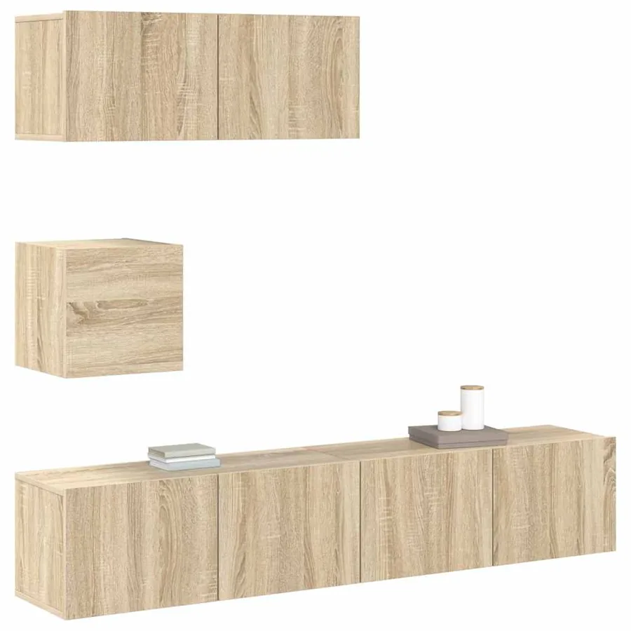 Ensemble de meubles TV 4 pcs Chêne sonoma Bois d'ingénierie - 4