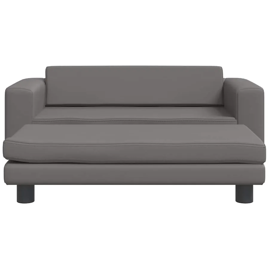 Lit pour chien avec extension gris 100x50x30 cm similicuir - 3