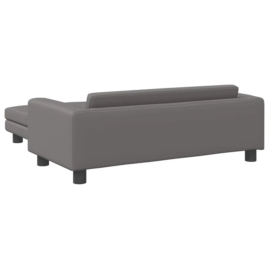 Lit pour chien avec extension gris 100x50x30 cm similicuir - 5