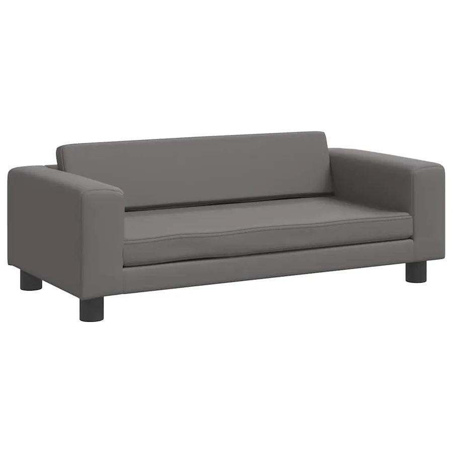 Lit pour chien avec extension gris 100x50x30 cm similicuir - 6