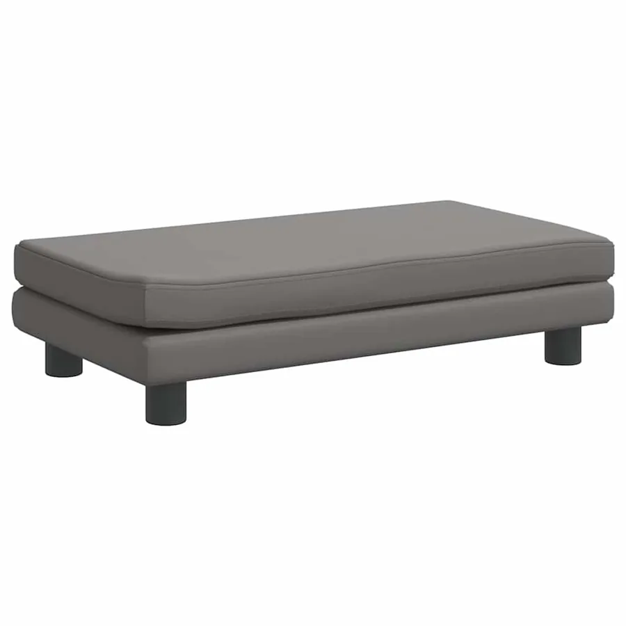 Lit pour chien avec extension gris 100x50x30 cm similicuir - 7