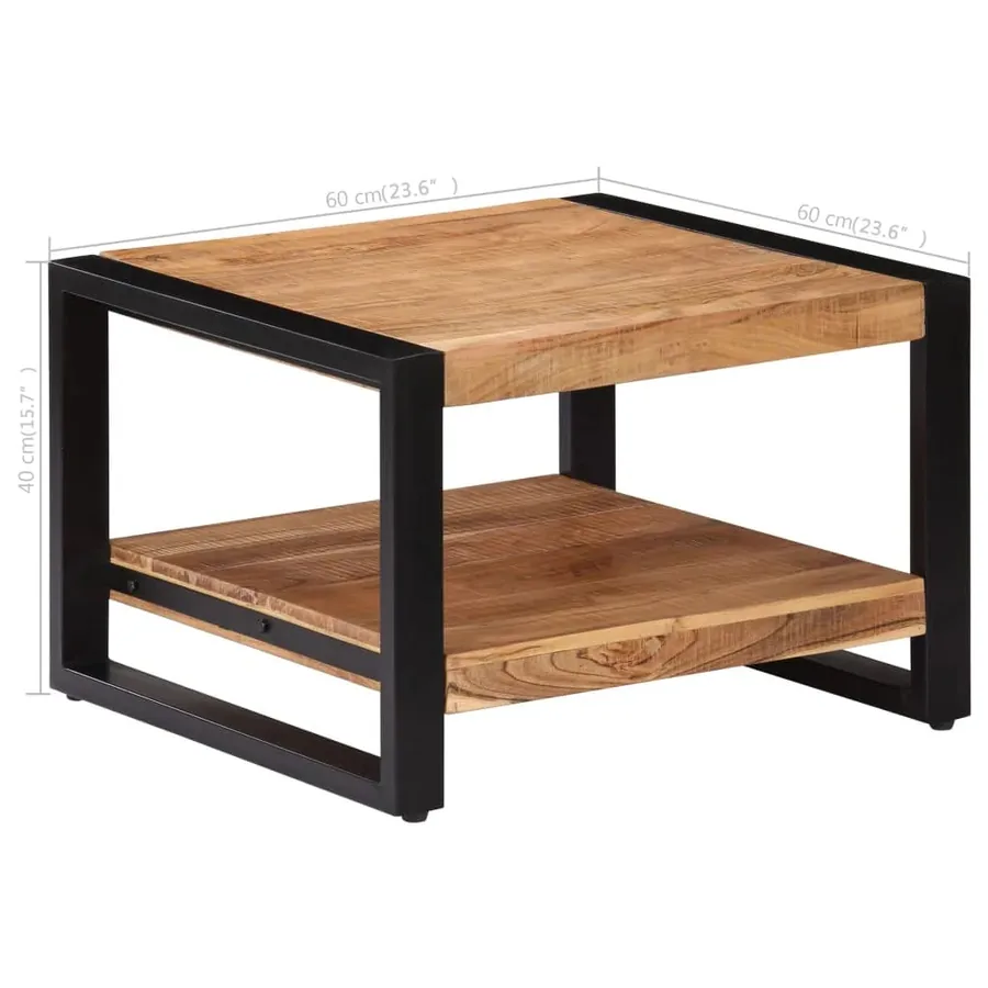 Table basse 60x60x40 cm Bois d'acacia massif - 8