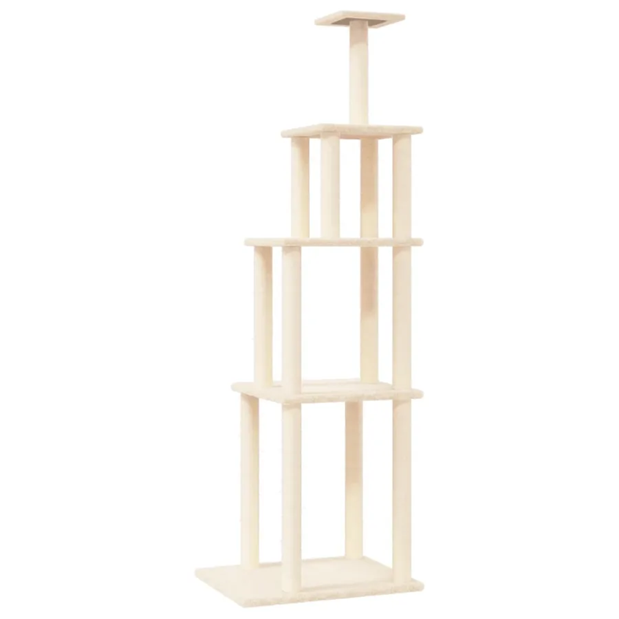 Arbre à chat avec griffoirs en sisal crème 183 cm - 2