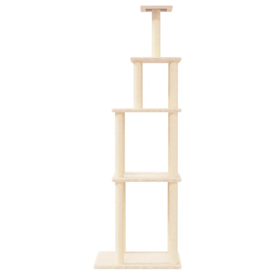Arbre à chat avec griffoirs en sisal crème 183 cm - 3