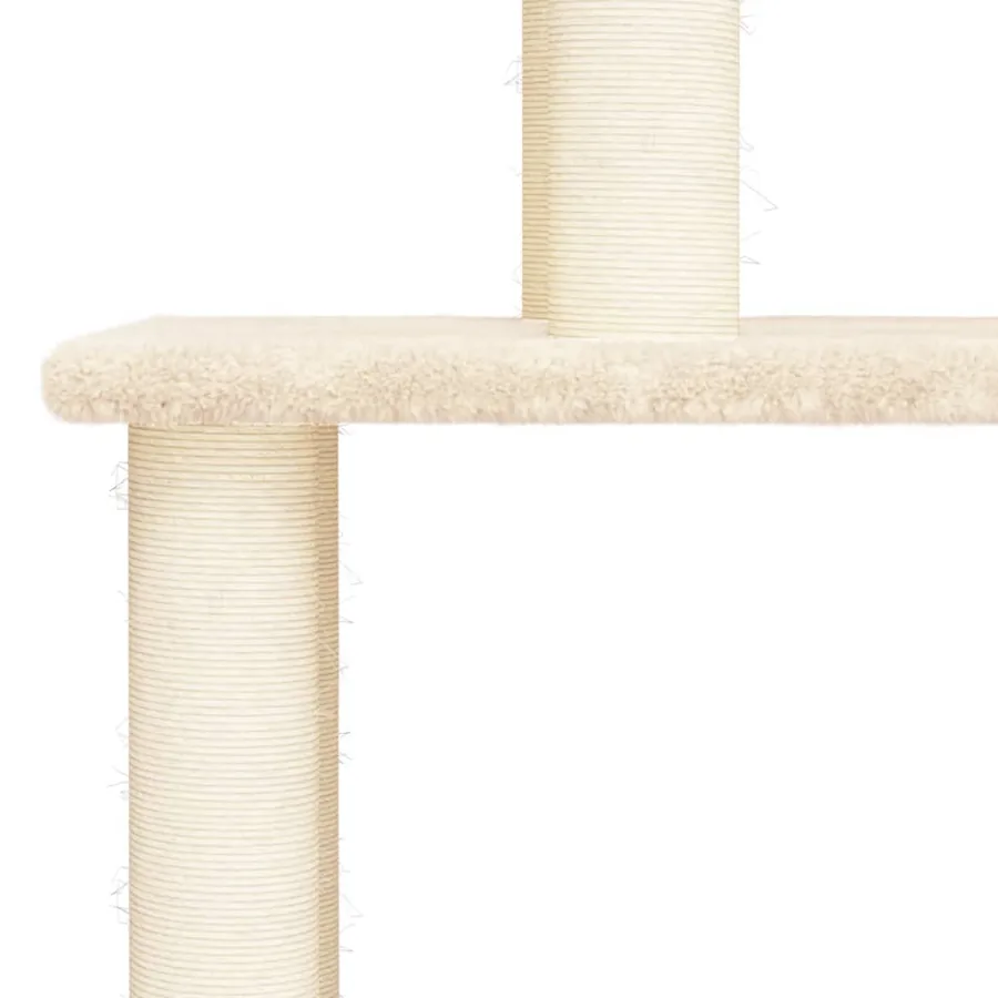 Arbre à chat avec griffoirs en sisal crème 183 cm - 5