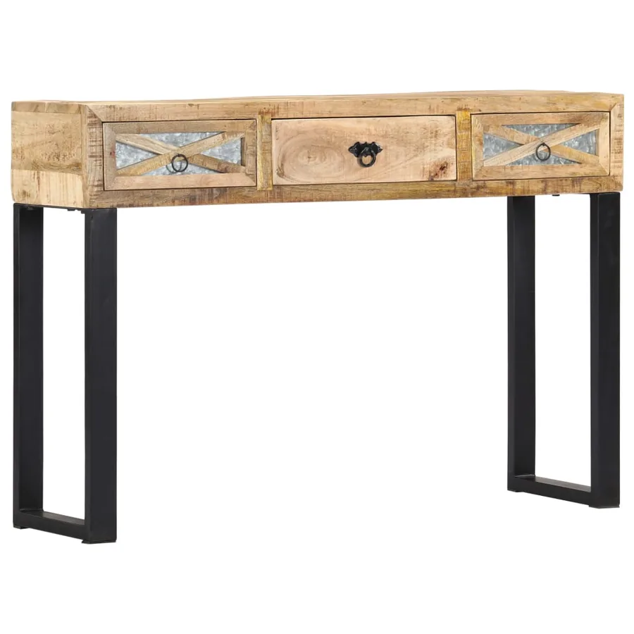 Table console 110 x 30 x 76 cm Bois de manguier massif - 10