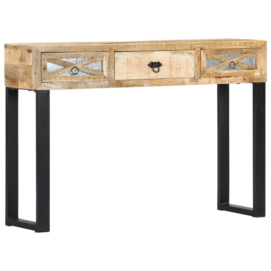 Table console 110 x 30 x 76 cm Bois de manguier massif - 11