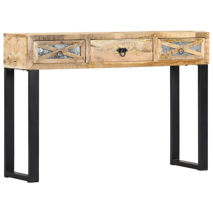 Table console 110 x 30 x 76 cm Bois de manguier massif - 12