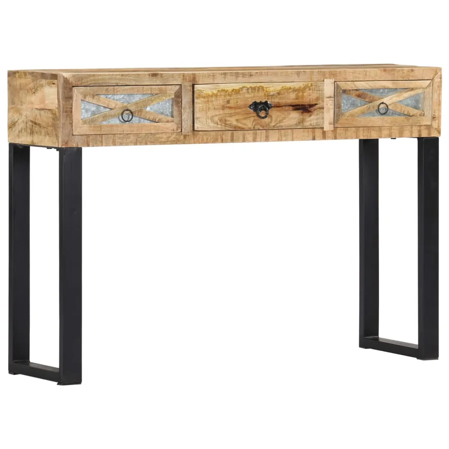 Table console 110 x 30 x 76 cm Bois de manguier massif - 13