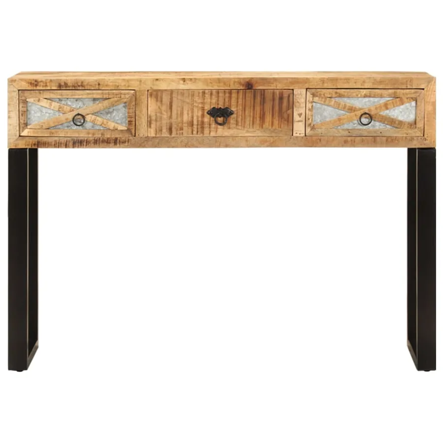 Table console 110 x 30 x 76 cm Bois de manguier massif - 3