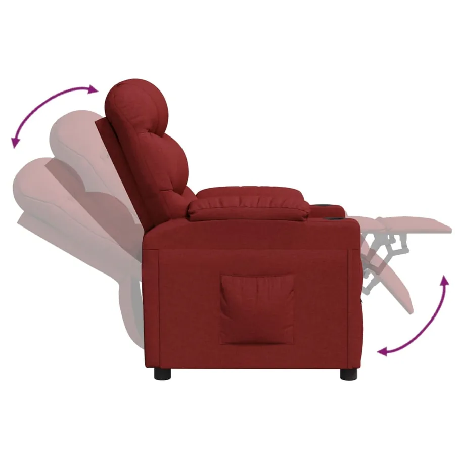 Fauteuil inclinable Rouge bordeaux Tissu - 6