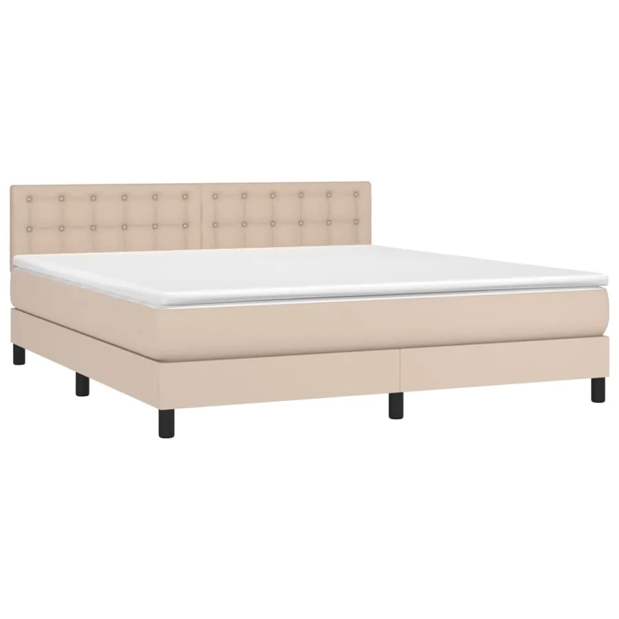 Sommier à lattes de lit avec matelas LED Cappuccino 160x200 cm - 3