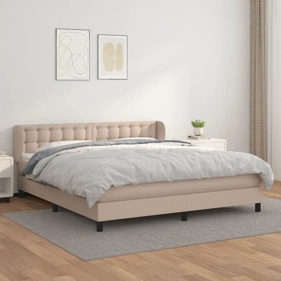 Sommier à lattes de lit avec matelas Cappuccino 160x200 cm