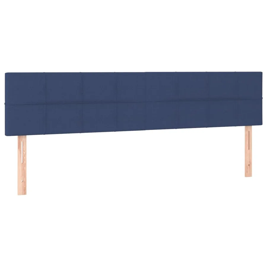 Sommier à lattes de lit avec matelas Bleu 200x200 cm Tissu - 6