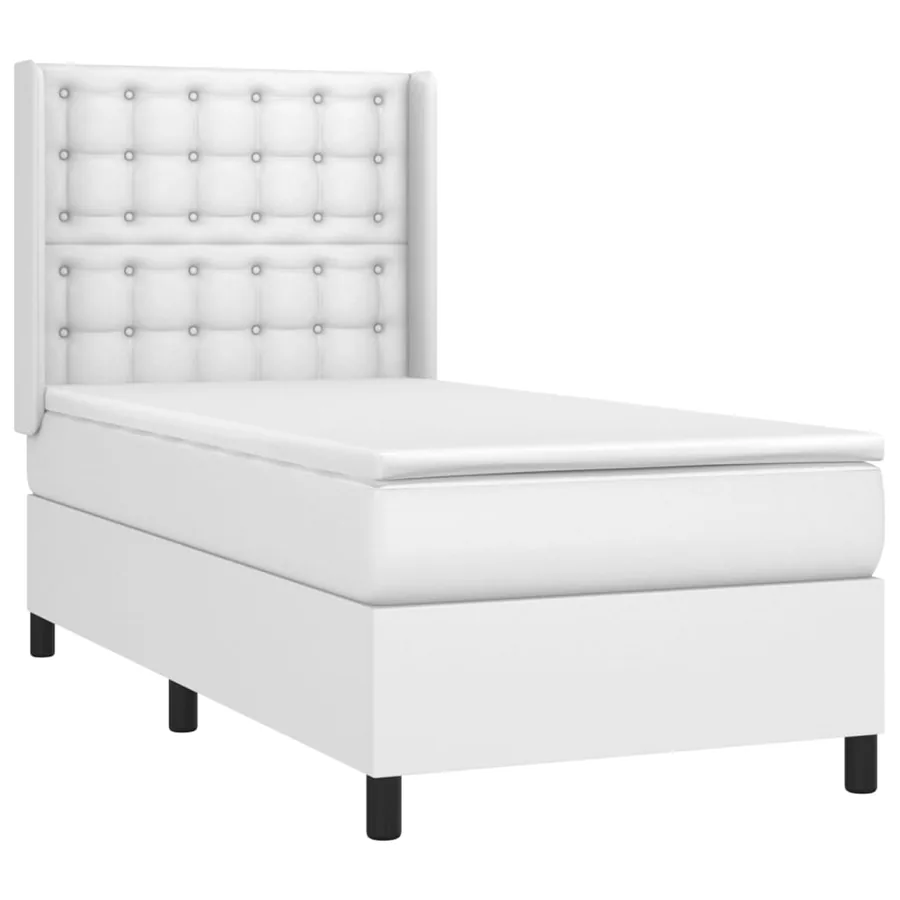 Sommier à lattes de lit matelas LED Blanc 90x190cm Similicuir - 4