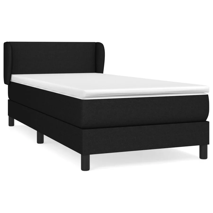 Sommier à lattes de lit avec matelas Noir 90x190 cm Tissu - 2