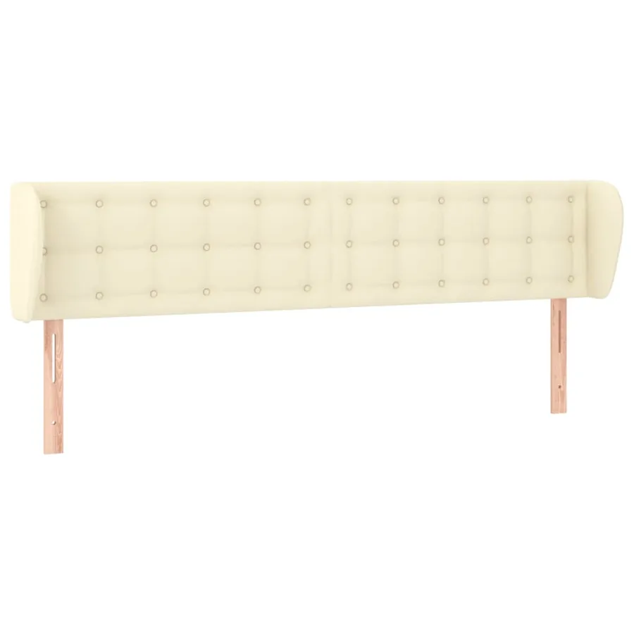 Tête de lit avec oreilles Crème 163x23x78/88 cm Similicuir - 2