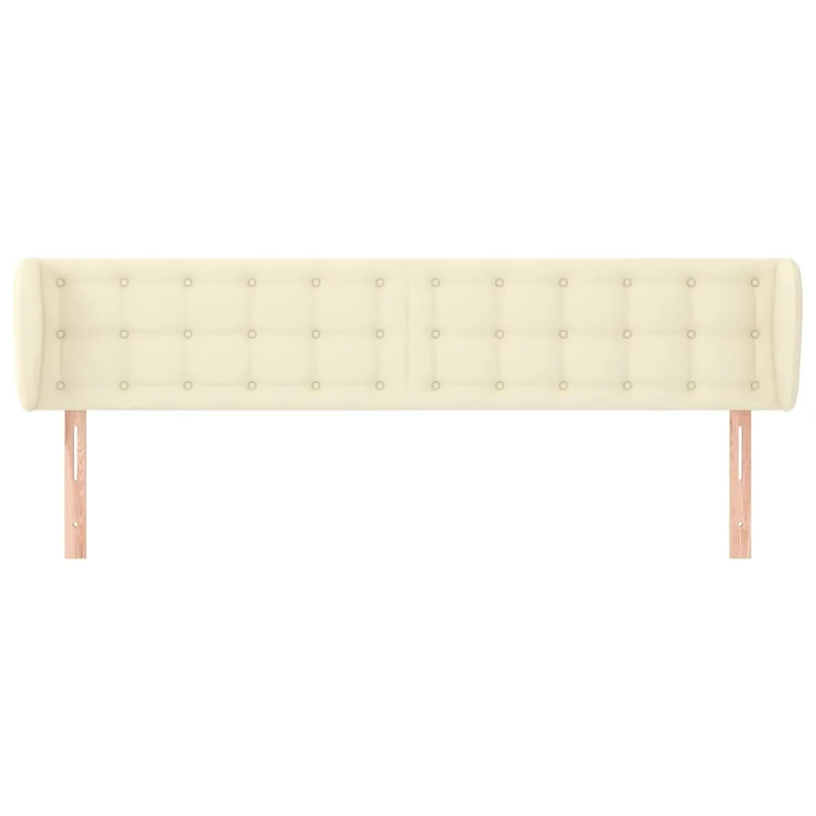 Tête de lit avec oreilles Crème 163x23x78/88 cm Similicuir - 3