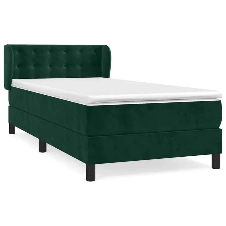 Sommier à lattes de lit avec matelas Vert foncé 100x200 cm - 2