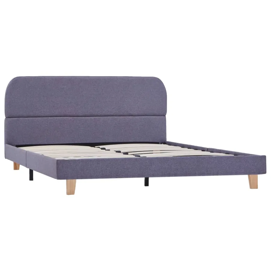 Cadre de lit sans matelas gris clair tissu 140x200 cm - 2
