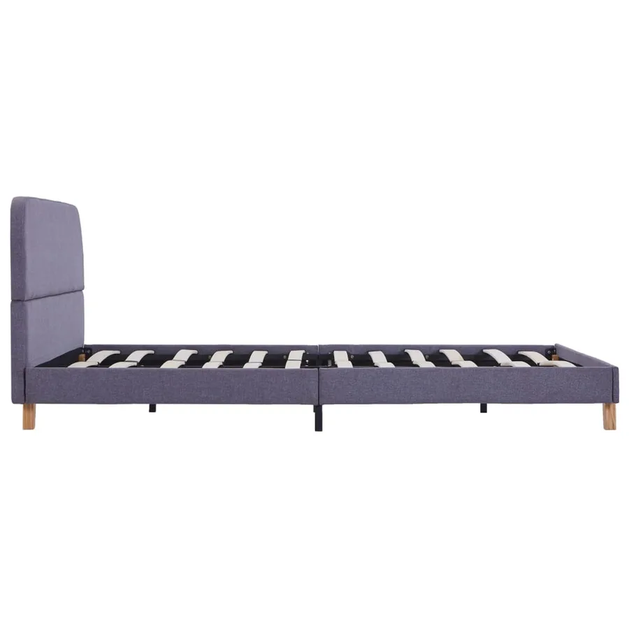 Cadre de lit sans matelas gris clair tissu 140x200 cm - 4