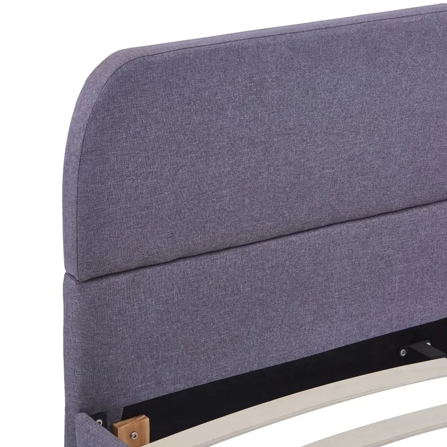 Cadre de lit sans matelas gris clair tissu 140x200 cm - 5