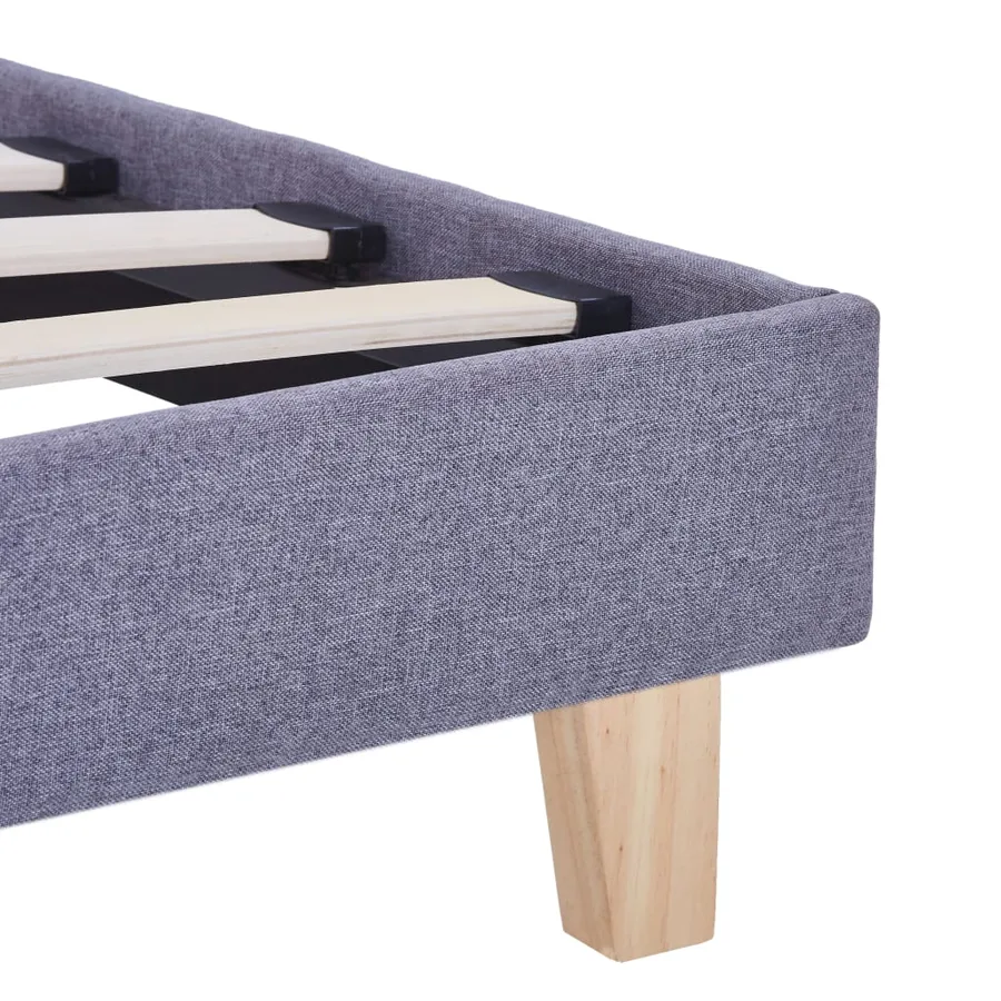 Cadre de lit sans matelas gris clair tissu 140x200 cm - 6