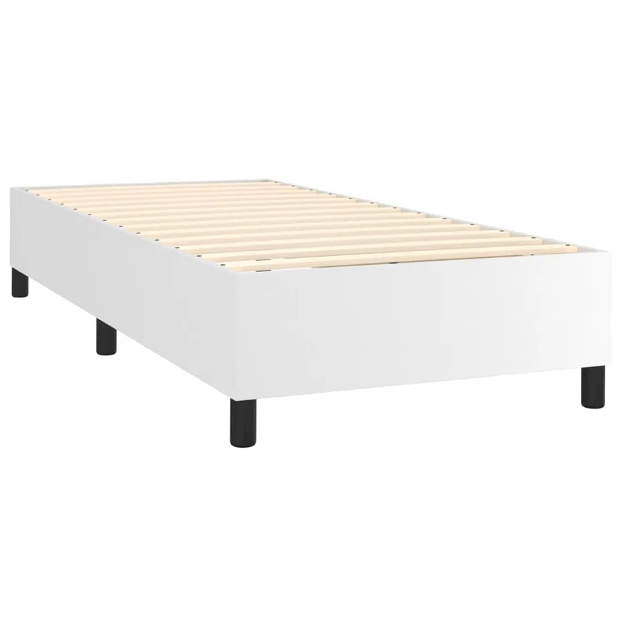 Sommier à lattes de lit avec matelas et LED Blanc 90x200 cm - 5