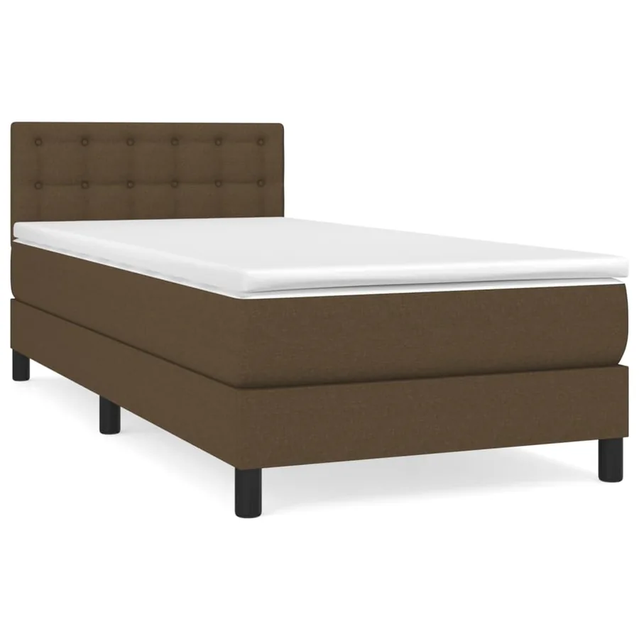 Sommier à lattes de lit avec matelas Marron foncé 90x200 cm - 2