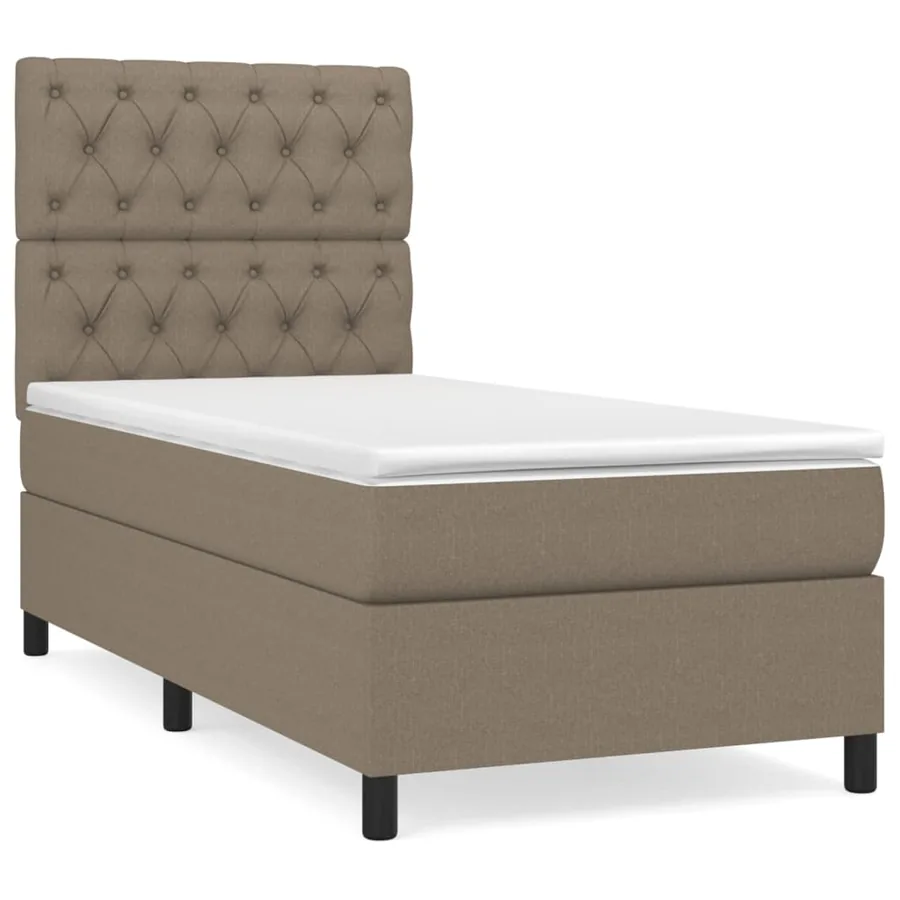Sommier à lattes de lit avec matelas Taupe 80x200 cm Tissu - 2