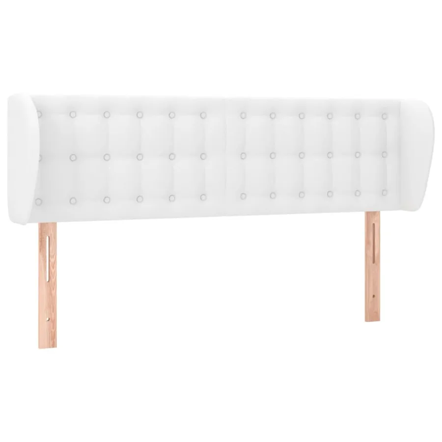 Tête de lit avec oreilles Blanc 147x23x78/88 cm Similicuir - 2