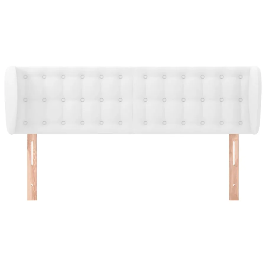 Tête de lit avec oreilles Blanc 147x23x78/88 cm Similicuir - 3