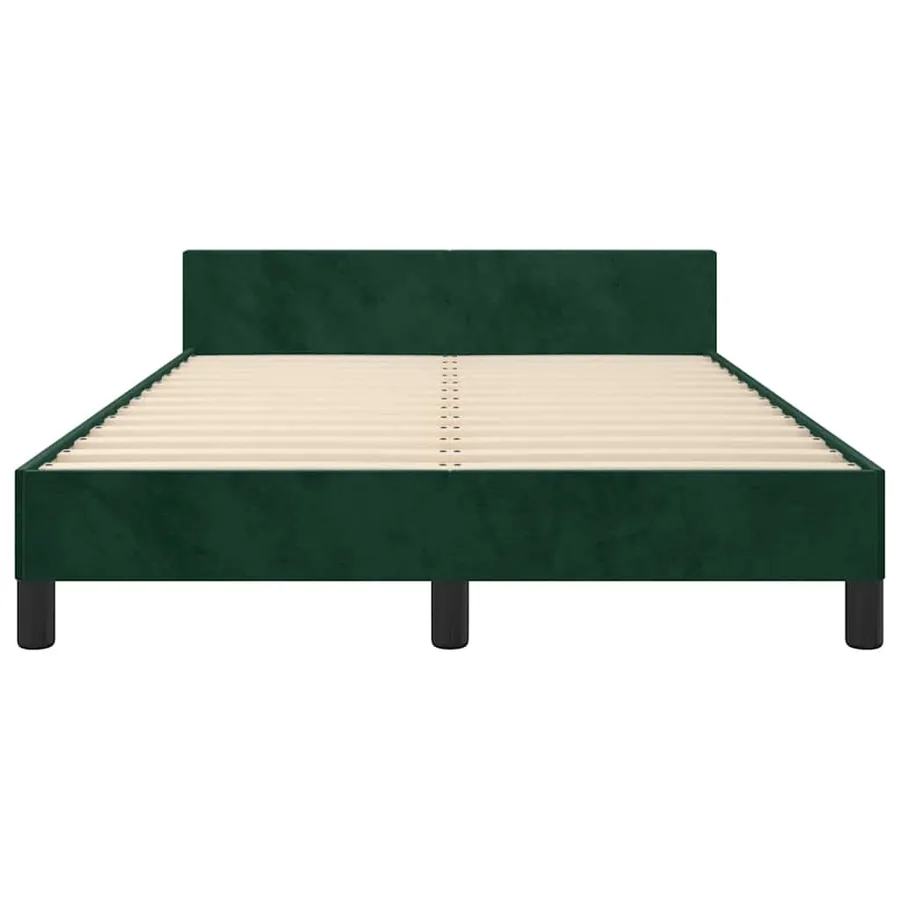 Cadre de lit sans matelas vert foncé 120x200 cm velours - 6
