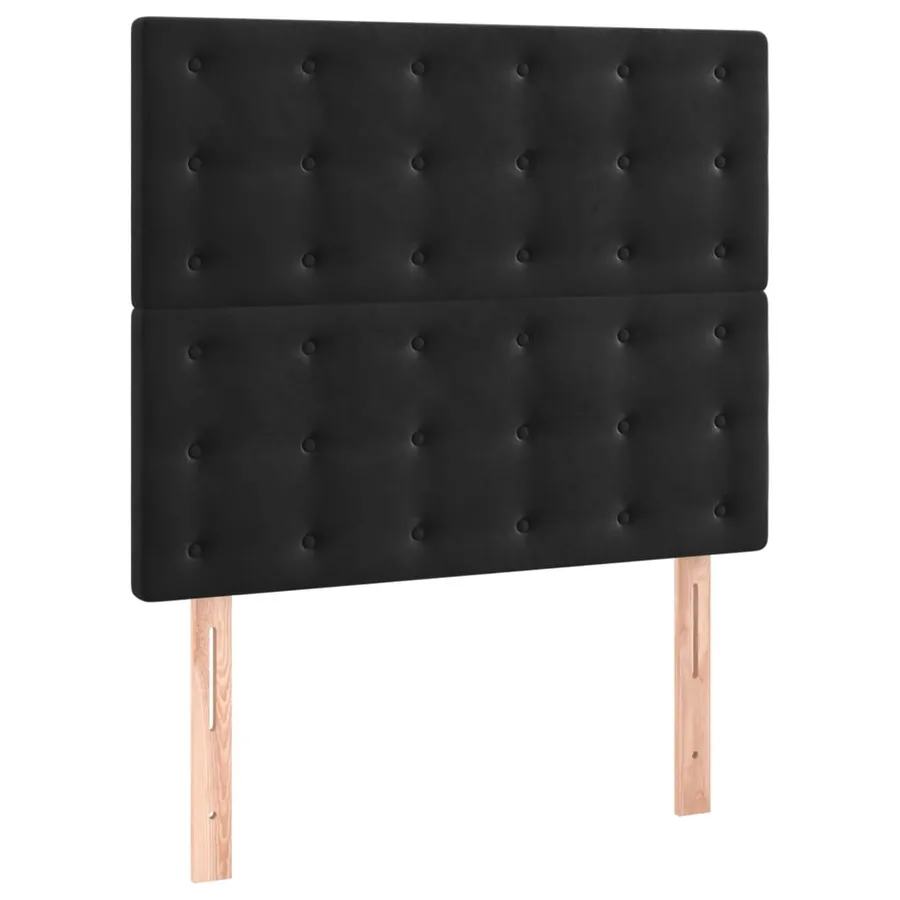 Sommier à lattes de lit matelas et LED Noir 120x200 cm Velours - 7