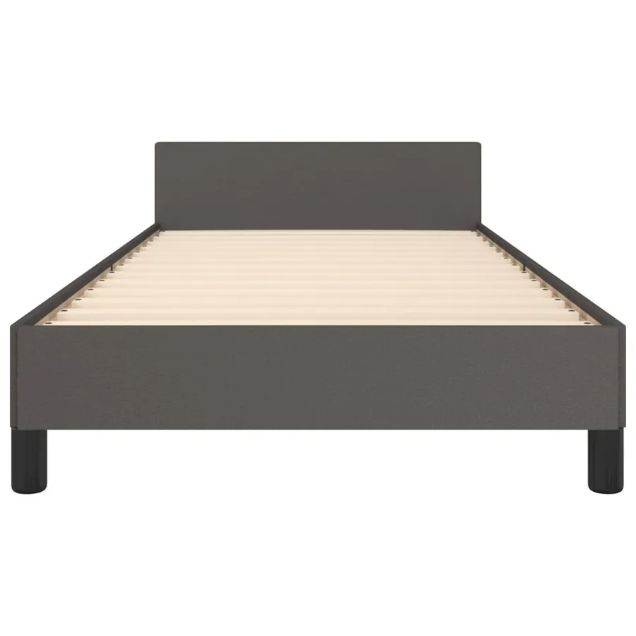 Cadre de lit sans matelas gris 90x200 cm similicuir - 6