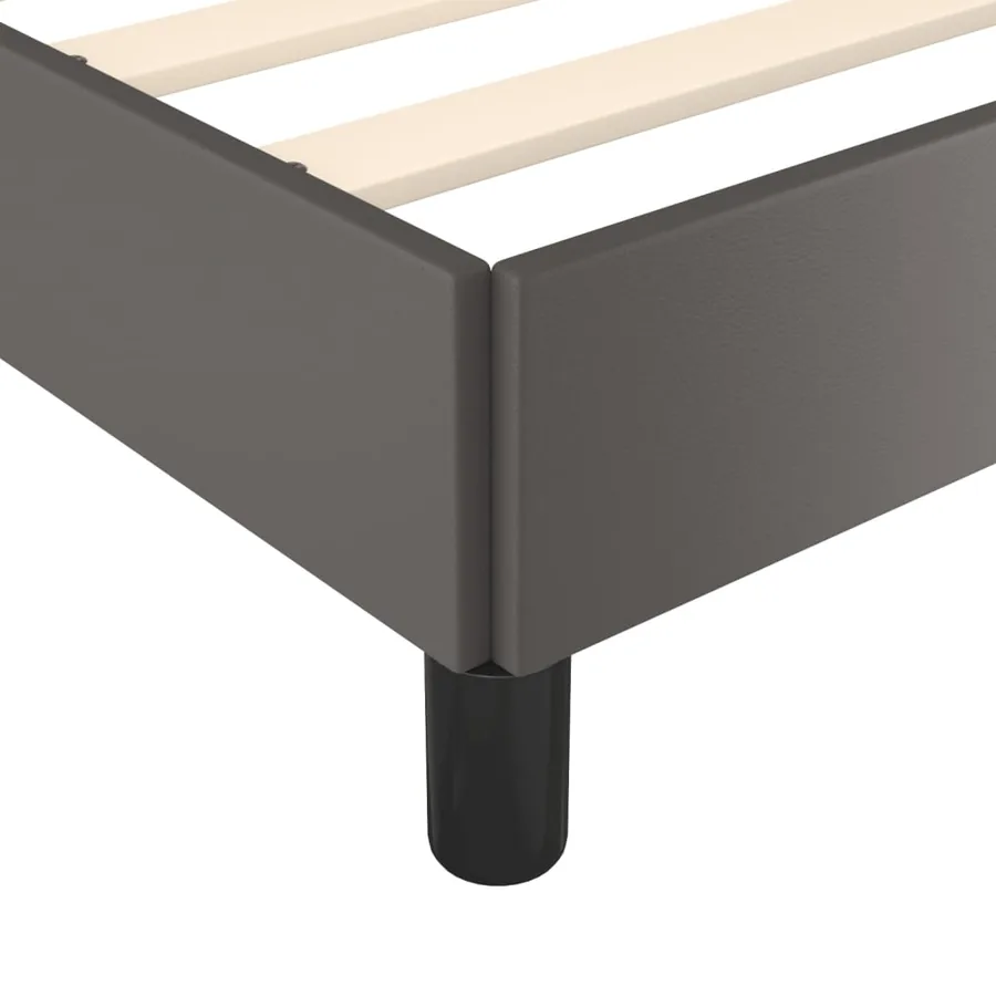 Cadre de lit sans matelas gris 90x200 cm similicuir - 8