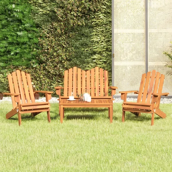 Ensemble de salon de jardin Adirondack 4 pcs bois acacia solide