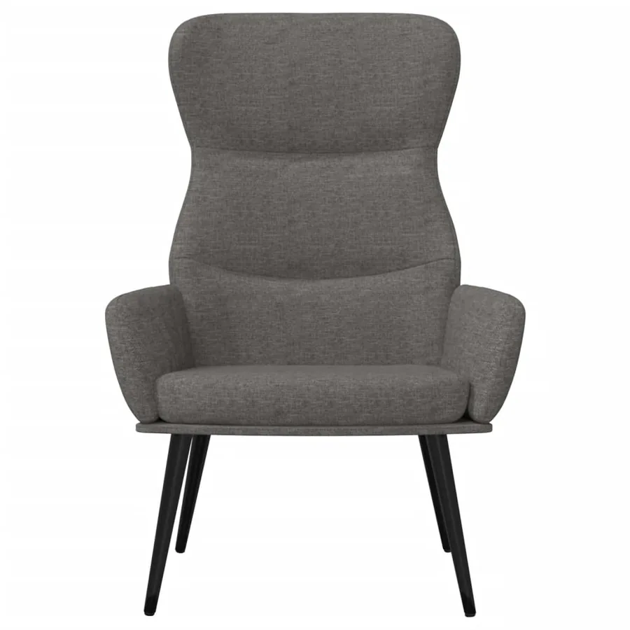 Chaise de relaxation avec tabouret Gris clair Tissu - 4