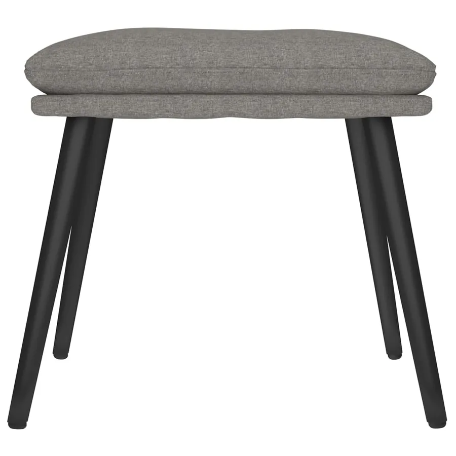 Chaise de relaxation avec tabouret Gris clair Tissu - 9