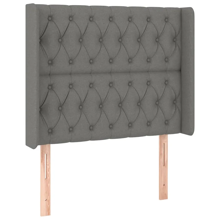 Sommier à lattes de lit matelas LED Gris foncé 90x190cm Tissu - 7
