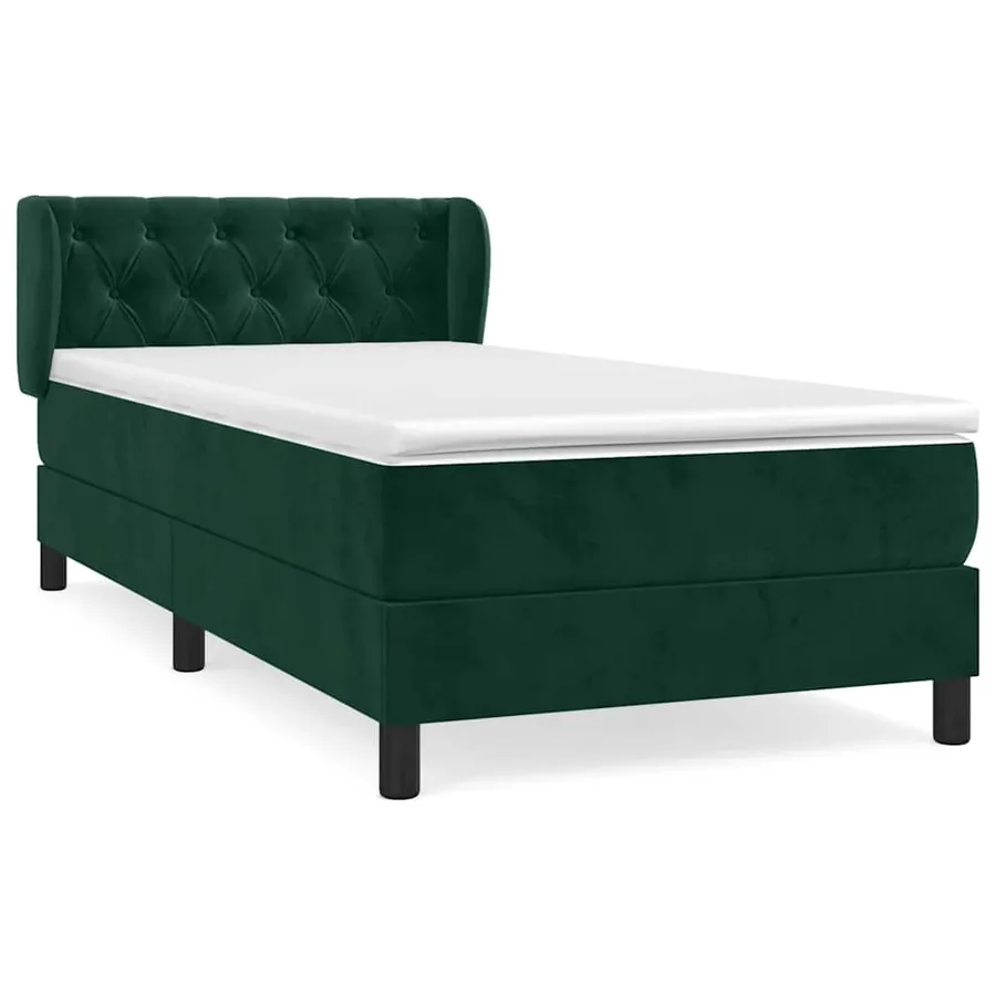 Sommier à lattes de lit et matelas Vert foncé 80x200 cm Velours - 2
