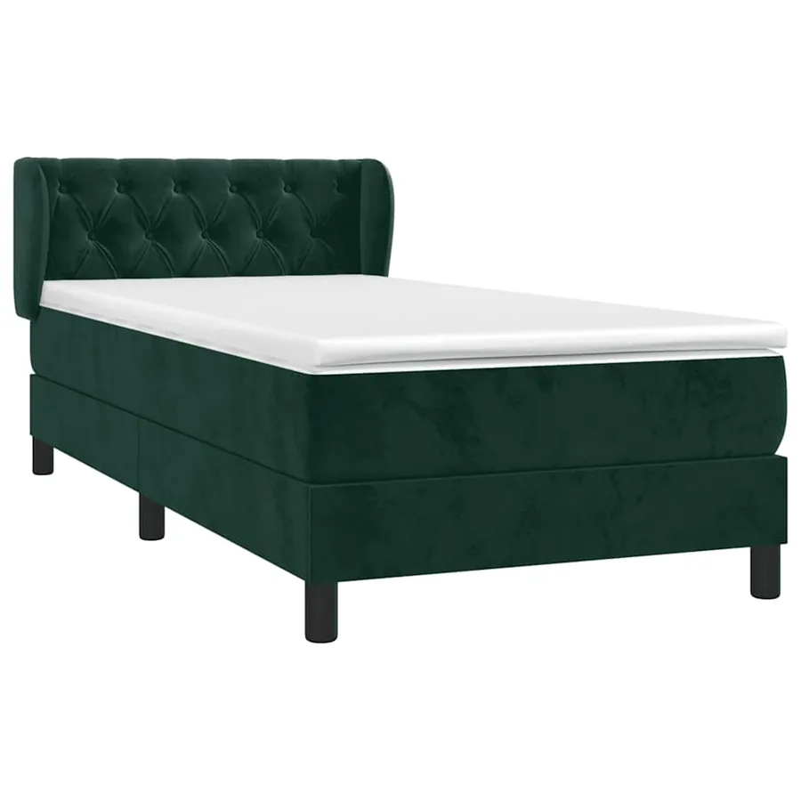 Sommier à lattes de lit et matelas Vert foncé 80x200 cm Velours - 3