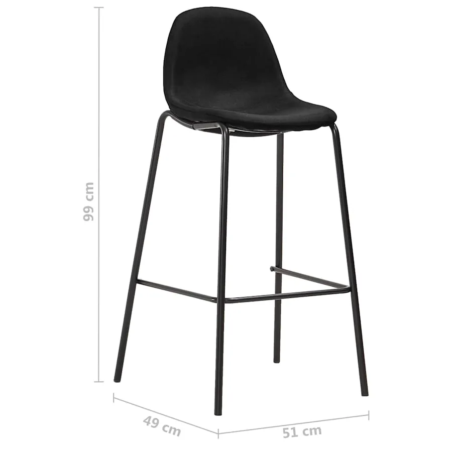 Ensemble de bar 3 pcs Tissu Noir - 11