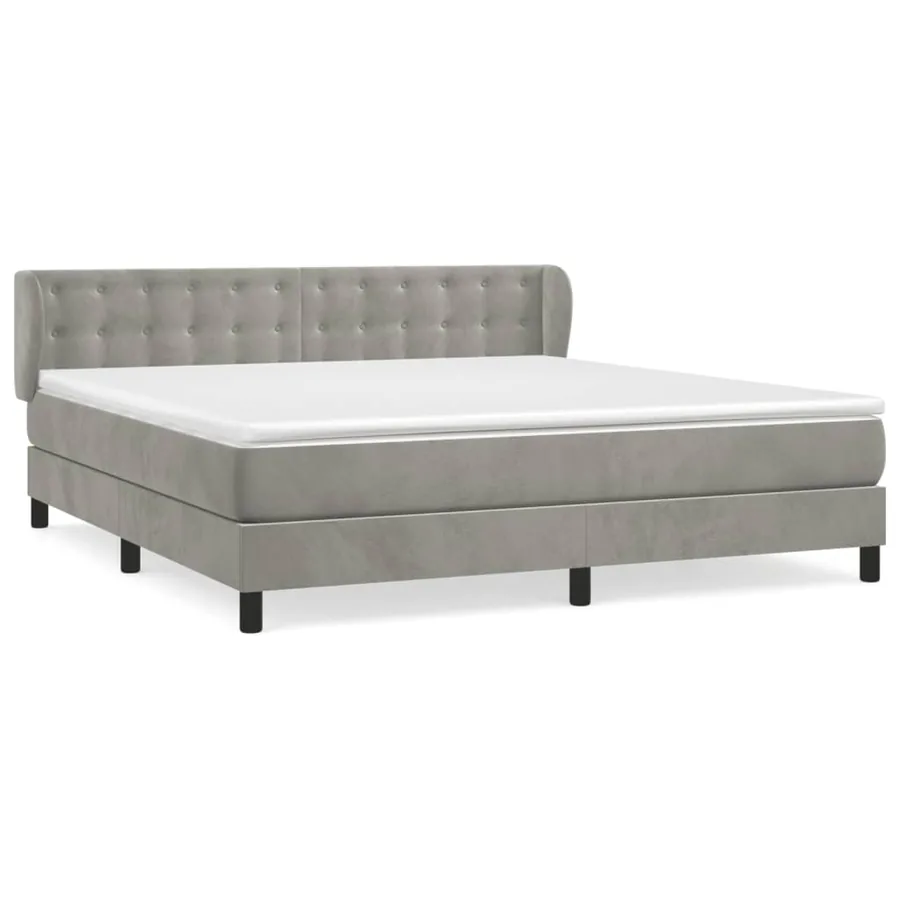 Sommier à lattes de lit et matelas Gris clair 160x200cm Velours - 2