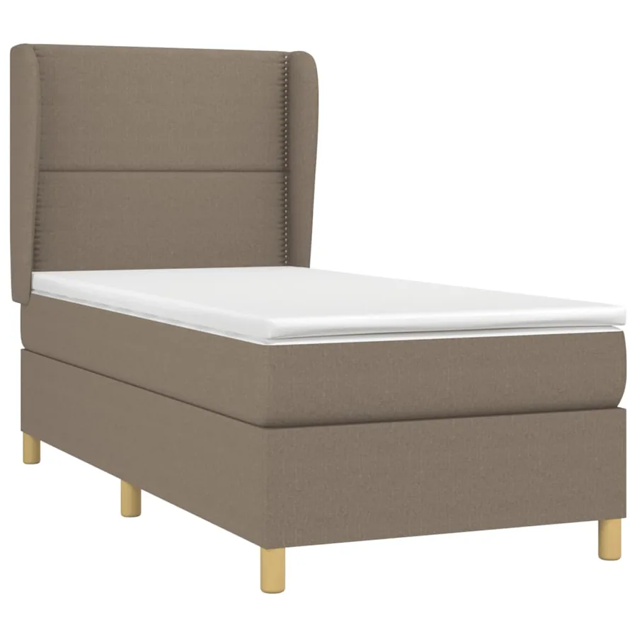 Sommier à lattes de lit avec matelas Taupe 90x190 cm Tissu - 3