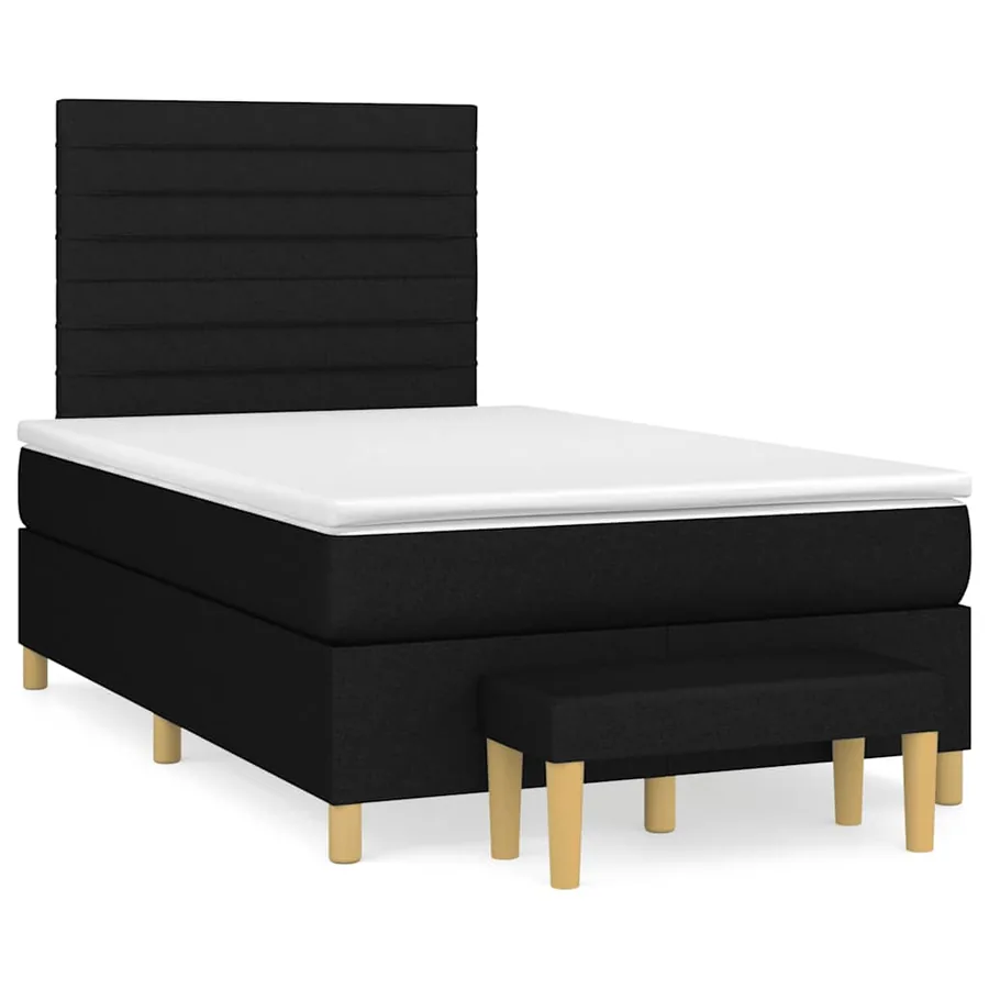 Sommier à lattes de lit avec matelas Noir 120x200 cm Tissu - 2