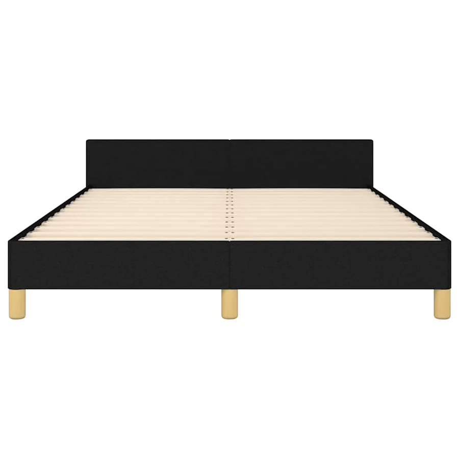 Cadre de lit sans matelas noir 140x190 cm tissu - 6