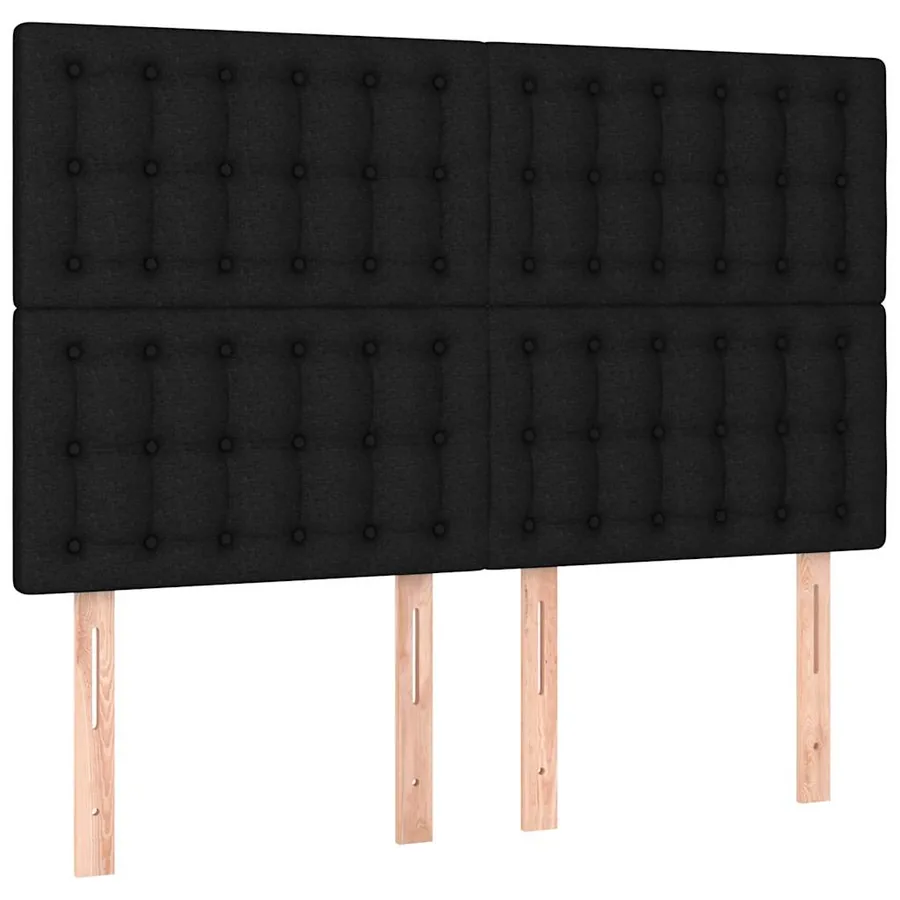 Cadre de lit sans matelas noir 140x190 cm tissu - 9